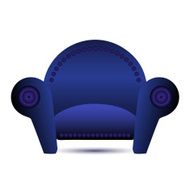 Classic Blue armchair vector icon