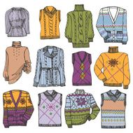 Fashion Sketchy Different knitted clothing set