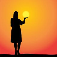 Vector silhouette of a woman N709