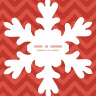 Vector colorful ikat chevron Christmas snowflake silhouette pattern frame card