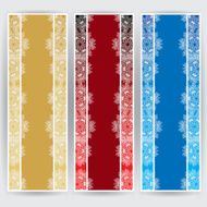 Winter web banners colors red blue golden