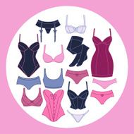 Fashion lingerie background design with female underwear