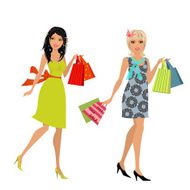 fashion young women with purchase for your design