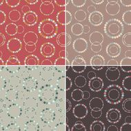 Seamless pattern set Stylish texture with rings Vector