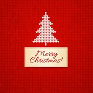 Knitting background with christmas tree