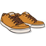 Vector Cartoon Brown Skaters Shoes
