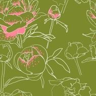Seamless floral background with peonies N4