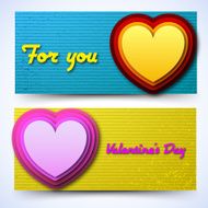 happy valentine's day banners cards concepts Vector illustration design