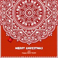 Beautiful Christmas lace ornament with a knitted background N2