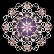 background with a circular ornament pink gems
