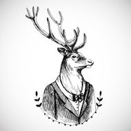 Portrait of a deer in tuxedo