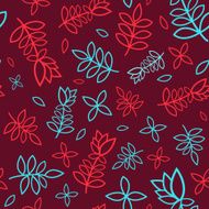 Contrast red and blue seamless floral pattern N2