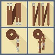 set of horse gear in flat style 3