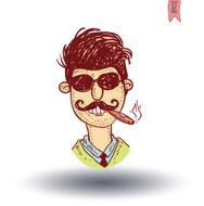 hipster style hand drawn illustration N24