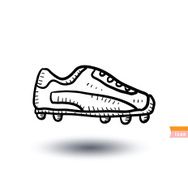 Soccer boots Sport icon Hand drawn vector illustration