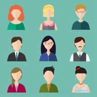 Set of different people icons