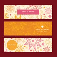 Vector warm stars horizontal banners set pattern background N2