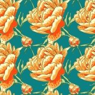 Seamless floral background with peonies N5