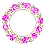 Gzhel style circle frame