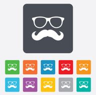 Mustache and Glasses sign icon Hipster symbol N18