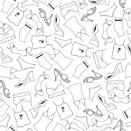 Seamless pattern clothes woman N3