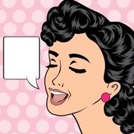 pop art cute retro woman in comics style N33