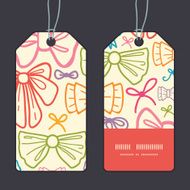 Vector colorful bows vertical stripe frame pattern tags set