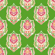 Green Damask vector seamless abstract background