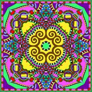 silk neck scarf or kerchief square pattern design N85