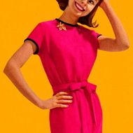 Smiling Woman Wearing Pink Dress N2