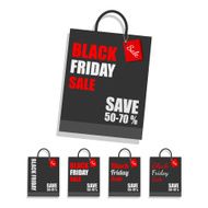 Black Friday shopping bag vector