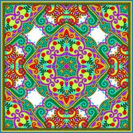 silk neck scarf or kerchief square pattern design in ukrainian N47