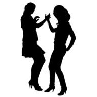 Vector silhouette of women N76