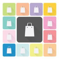 Shopping bag Icon color set vector illustration