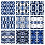 set of different seamless colored vintage geometric pattern tex N76
