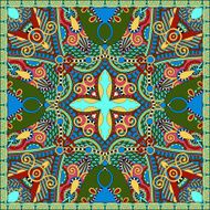 silk neck scarf or kerchief square pattern design in ukrainian N48