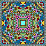 silk neck scarf or kerchief square pattern design in ukrainian N52