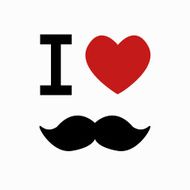 Vector mustache simbol on white background