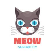 Meow - superkitty vector concept illustration Cat animal