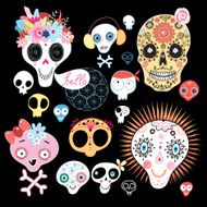 set of funny skulls