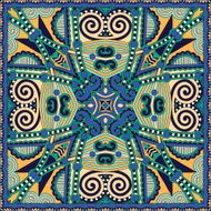 Traditional ornamental floral paisley bandanna Square ornament N71
