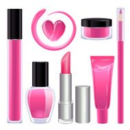 Make-up set for lips and nails Pink color