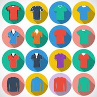 T-shirt sign icon Clothes symbol Circles and shadow buttons N2