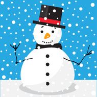 vector background with funny snowman
