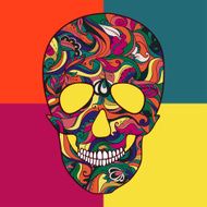 Vector Sugar Skull with ornament N5