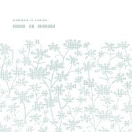 Vector abstract gray bush leaves textile horizontal frame seamless pattern