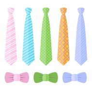 Set of Ties and Bow Ties Vector