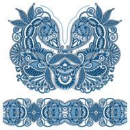 Neckline ornate floral paisley embroidery fashion design ukrain N47