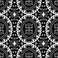 seamless black and white pattern in retro style N5