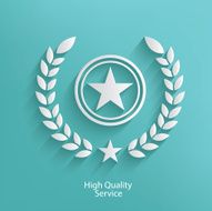 Hight quality badge symbol on blue background clean vector